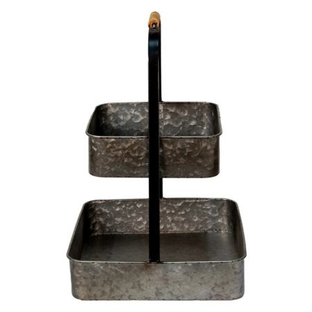 Clayre & Eef Etagere 2 Etagen 31x31x47 cm Grau