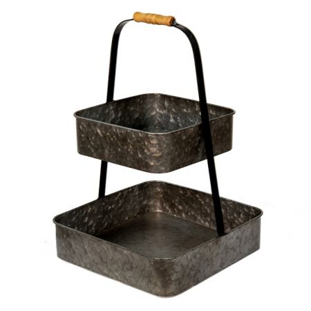 Clayre & Eef Etagere 2 Etagen 31x31x47 cm Grau
