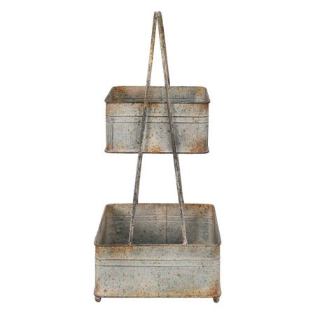 Clayre & Eef Servier Schale 29x29x66 cm Grau
