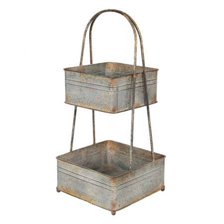 Clayre & Eef Servier Schale 29x29x66 cm Grau
