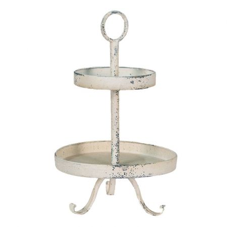 Clayre & Eef Tortenplatte Ø 30x50 cm Beige