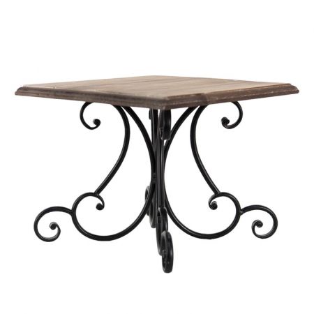 Clayre & Eef Pflanzentisch 28x28x23 cm Braun Holz Quadratisch