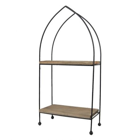 Clayre & Eef Regal 27x14x57 cm Braun Holz Metall Gartenregal
