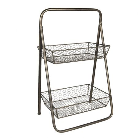 Clayre & Eef Küchenregal 39x24x64 cm Braun Metall Rechteckig