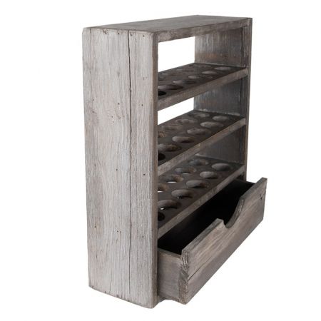 Clayre & Eef Eierschrank 35x11x38 cm Grau Holz Rechteckig