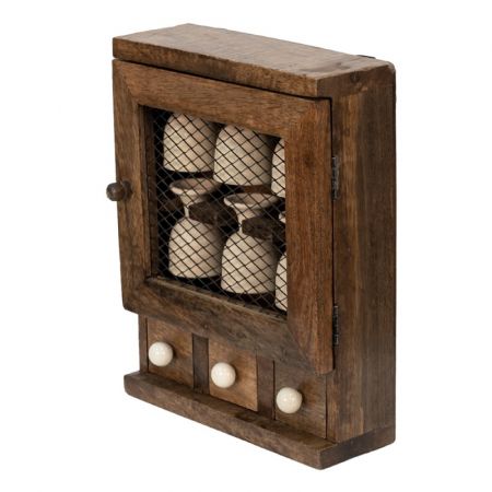 Clayre & Eef Eierschrank 23x9x30 cm Braun Beige Holz