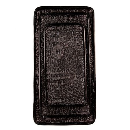 Clayre & Eef Servier Schale 55 cm Schwarz Aluminium