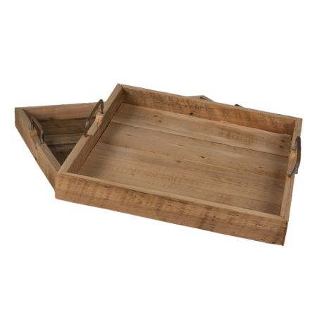 Clayre & Eef Deko Accessoires Braun Holz Quadratisch