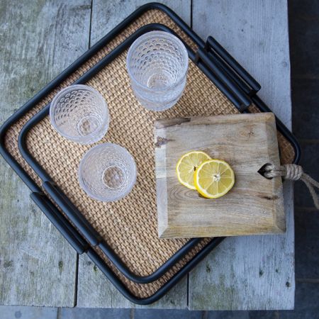 Clayre & Eef Servierbrett 20x20x2 cm Braun