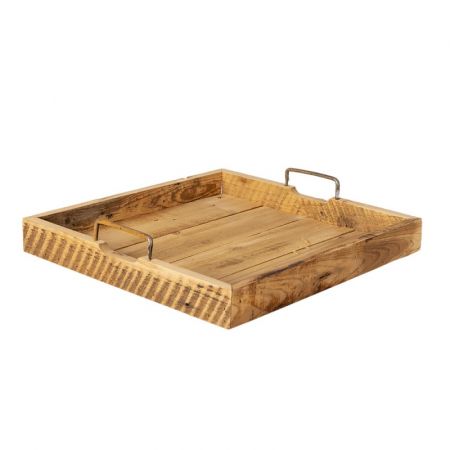 Clayre & Eef Deko Accessoires 40x40x8 cm Braun Holz Quadratisch