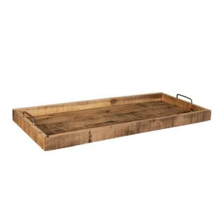 Clayre & Eef Servier Schale 80x36x8 cm Braun Holz Rechteckig Deko Accessoires