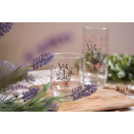 Clayre & Eef Trinkbecher 300 ml Glas Lavendel