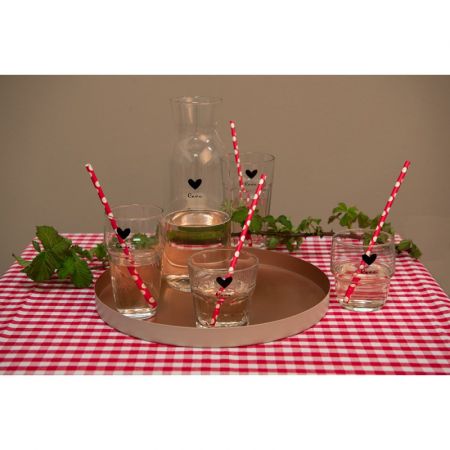 Clayre & Eef Trinkbecher 320 ml Glas Herzen