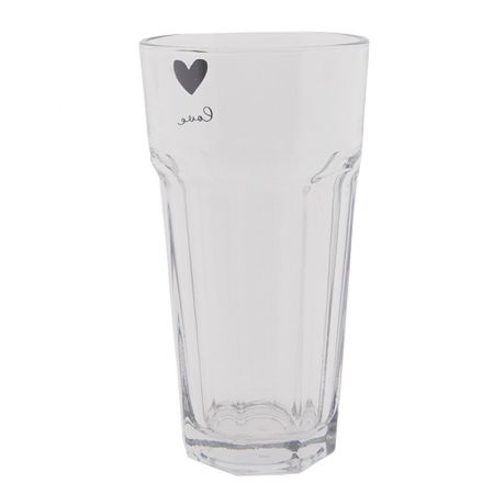Clayre & Eef Trinkbecher 320 ml Glas Herzen