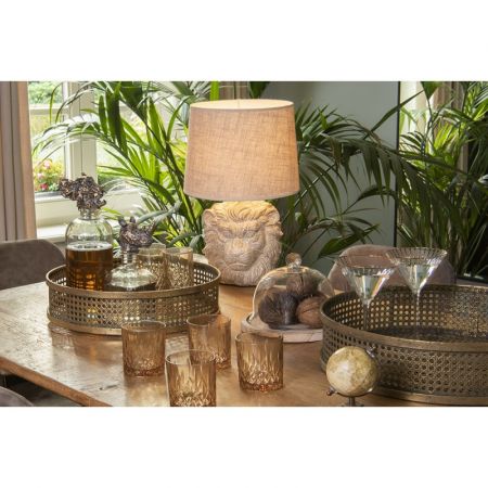 Clayre & Eef Weinglas 250 ml Goldfarbig Glas Rund