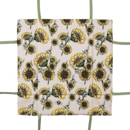 Clayre & Eef Brotkörbchen 35x35x8 cm Beige Gelb Baumwolle Sonnenblumen