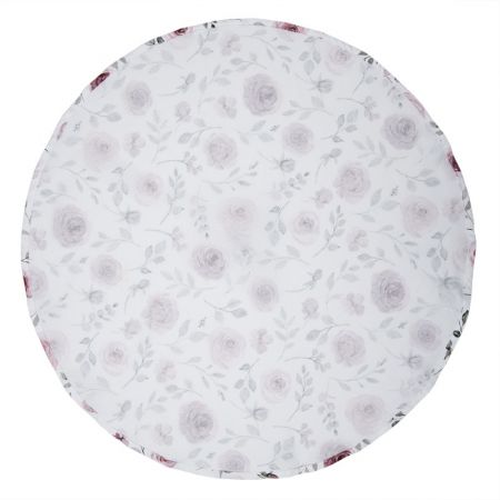 Clayre & Eef Geschirrtuch Ø 80 cm Weiß Rosa Baumwolle Rosen Rund Küchentuch Küchentuch