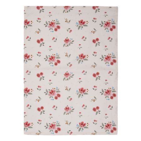 Clayre & Eef Küchentuch 50x70 cm Beige Baumwolle Rosen Rechteckig Küchentuch