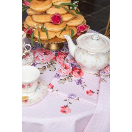 Clayre & Eef Platzdecken 48x33 cm Rot Lila Baumwolle Rosen