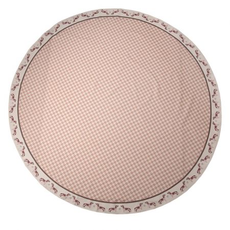 Clayre & Eef Tischdecke Ø 170 cm Braun Baumwolle Dackel Rund Tischtuch