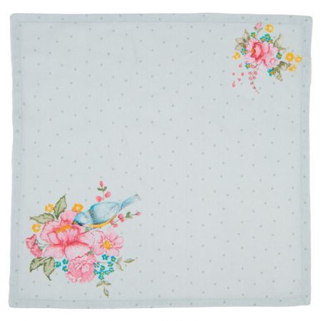 Clayre & Eef Servietten Stof 40x40 cm Grün Baumwolle Blumen