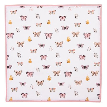 Clayre & Eef Servietten Stof 40x40 cm Beige Rosa Baumwolle