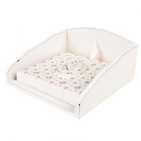 Clayre & Eef LRC73 Servietten Papier 33x33 cm (20) Beige Rosa Papier Rosen