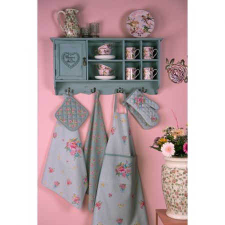 Clayre & Eef Servietten Papier 33x33 cm (20) Grün Rosa Papier Blumen