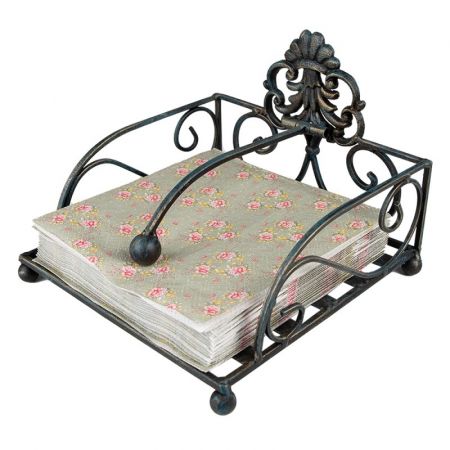 Clayre & Eef Servietten Papier 33x33 cm (20) Grün Rosa Papier Blumen