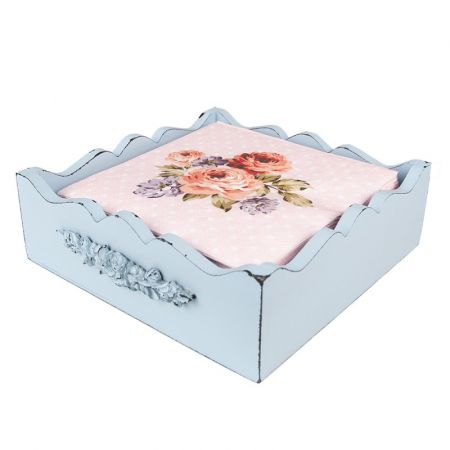 Clayre & Eef Servietten Papier 33x33 cm (20) Rosa Papier Blumen
