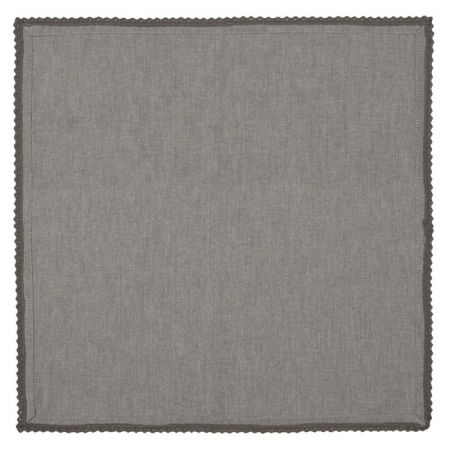 Clayre & Eef Servietten Stoff 40x40 cm Grau Baumwolle Herzen Karo