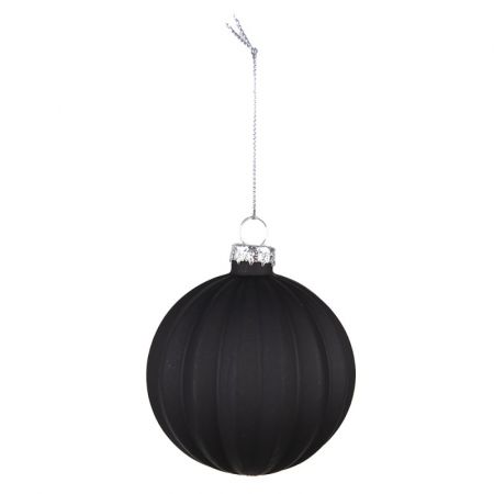 Clayre & Eef Weihnachtsbaum deko 4er-Set Ø 8 cm Schwarz