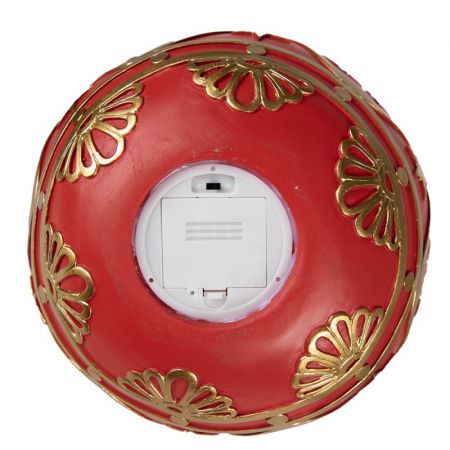 Clayre & Eef Weihnachtskugel XL Ø 31x33 cm Rot Weiß Kunststoff Schneeflocken Weihnachtsdekoration