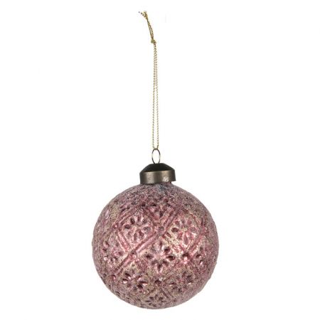 Clayre & Eef Weihnachtsbaum deko 4er-Set Ø 8 cm Rot Glas