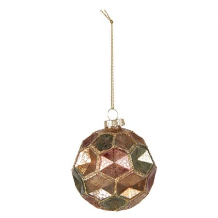 Clayre & Eef Weihnachtsbaum deko 4er-Set Ø 8 cm Mehrfarbig Glas
