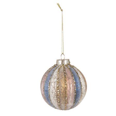 Clayre & Eef Weihnachtsbaum deko 4er-Set Ø 8 cm Mehrfarbig Glas