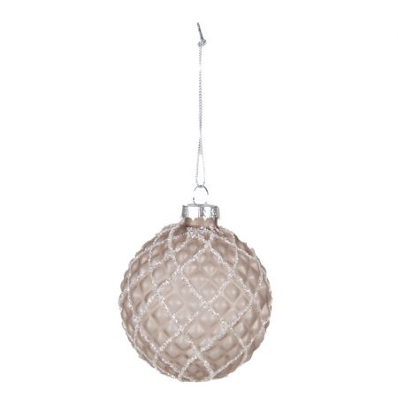 Clayre & Eef Weihnachtsbaum deko 4er-Set Ø 8 cm Braun Glas