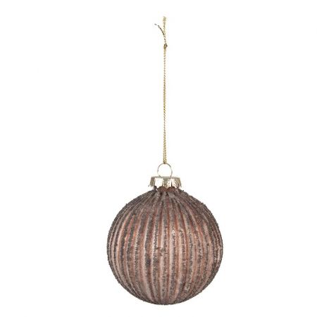 Clayre & Eef Weihnachtsbaum deko 4er-Set Ø 8 cm Braun Glas