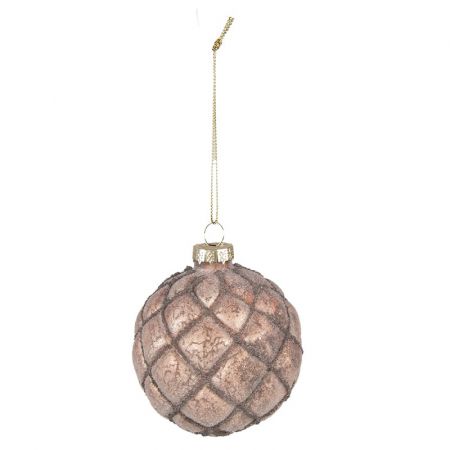 Clayre & Eef Weihnachtsbaum deko 4er-Set Ø 8 cm Braun Glas