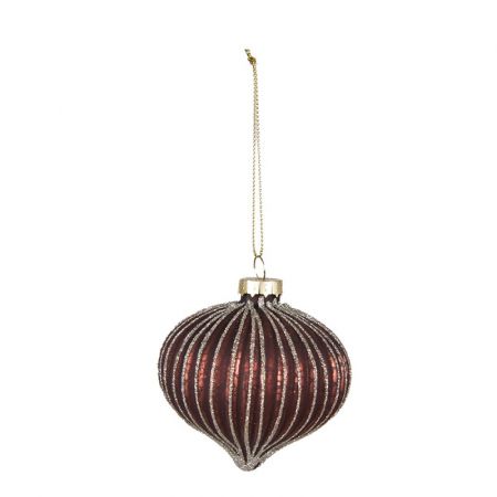 Clayre & Eef Weihnachtsbaum deko Ø 8 cm Rot Glas Weihnachtsdeko