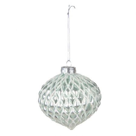 Clayre & Eef Weihnachtsbaum deko 2er-Set Ø 10 cm Grün Glas