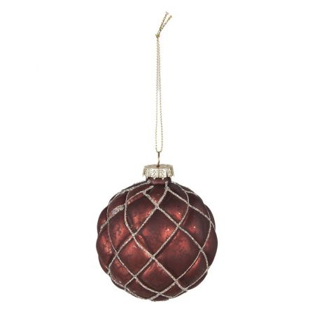 Clayre & Eef Weihnachtsbaum deko 2er-Set Ø 8 cm Rot Glas