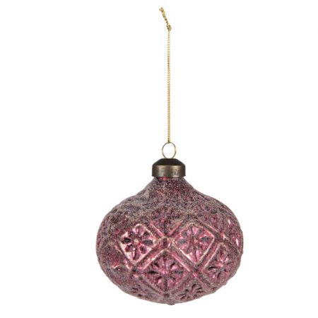 Clayre & Eef Weihnachtsbaum deko 2er-Set Ø 10 cm Rot Glas