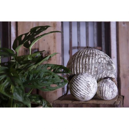 Clayre & Eef Weihnachtsbaum deko Ø 20 cm Braun Glas Rund Weihnachtsdeko