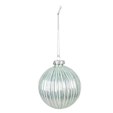 Clayre & Eef Weihnachtsbaum deko 2er-Set Ø 8 cm  Grün Glas