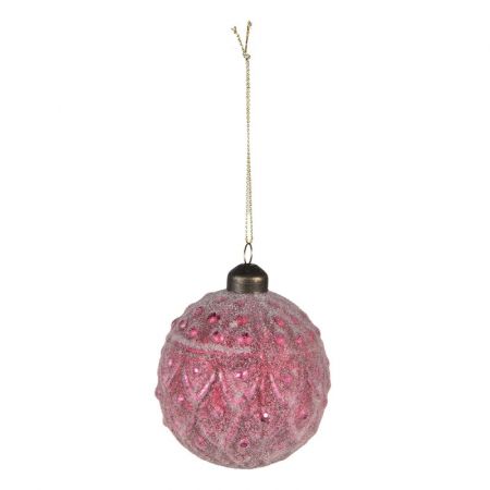 Clayre & Eef Weihnachtsbaum deko 2er-Set Ø 8 cm Rot Glas