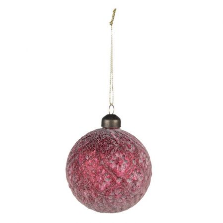 Clayre & Eef Weihnachtsbaum deko 2er-Set Ø 8 cm Rot Glas