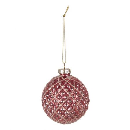 Clayre & Eef Weihnachtsbaum deko 4er-Set Ø 8 cm Rot Glas