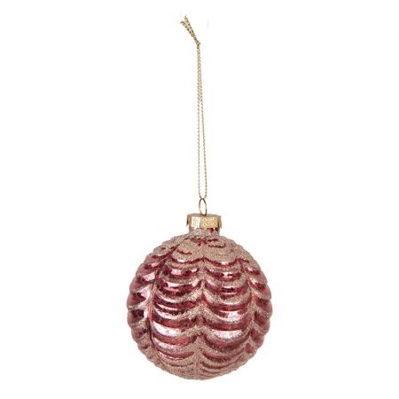 Clayre & Eef Weihnachtsbaum deko 4er-Set Ø 8 cm Rot Glas