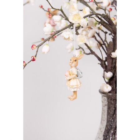 Clayre & Eef Osternhänger Kaninchen 11 cm Gelb Braun Kunststoff